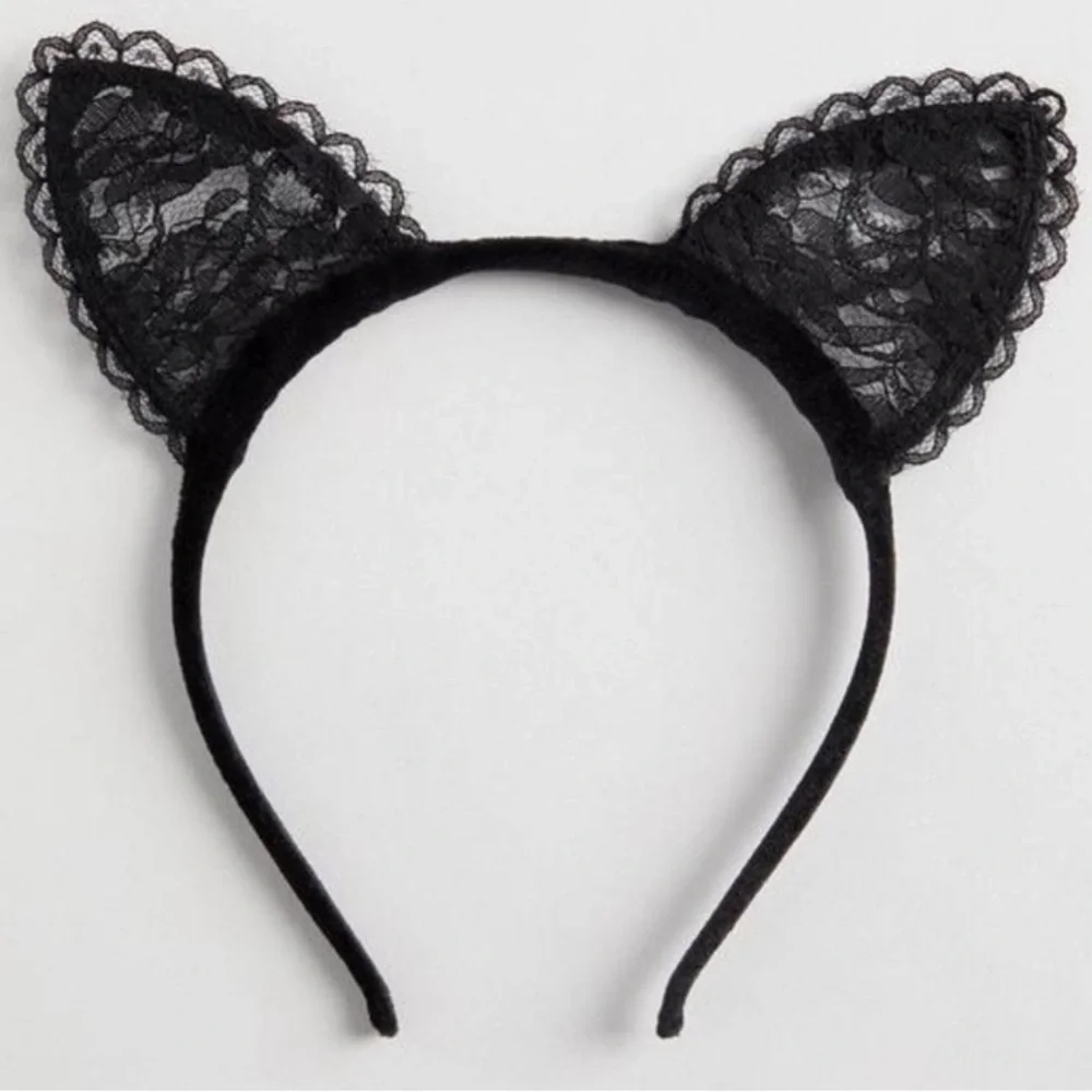 Torrid Lace Cat Ears Headband Halloween Costume Accessory - Black - NEW